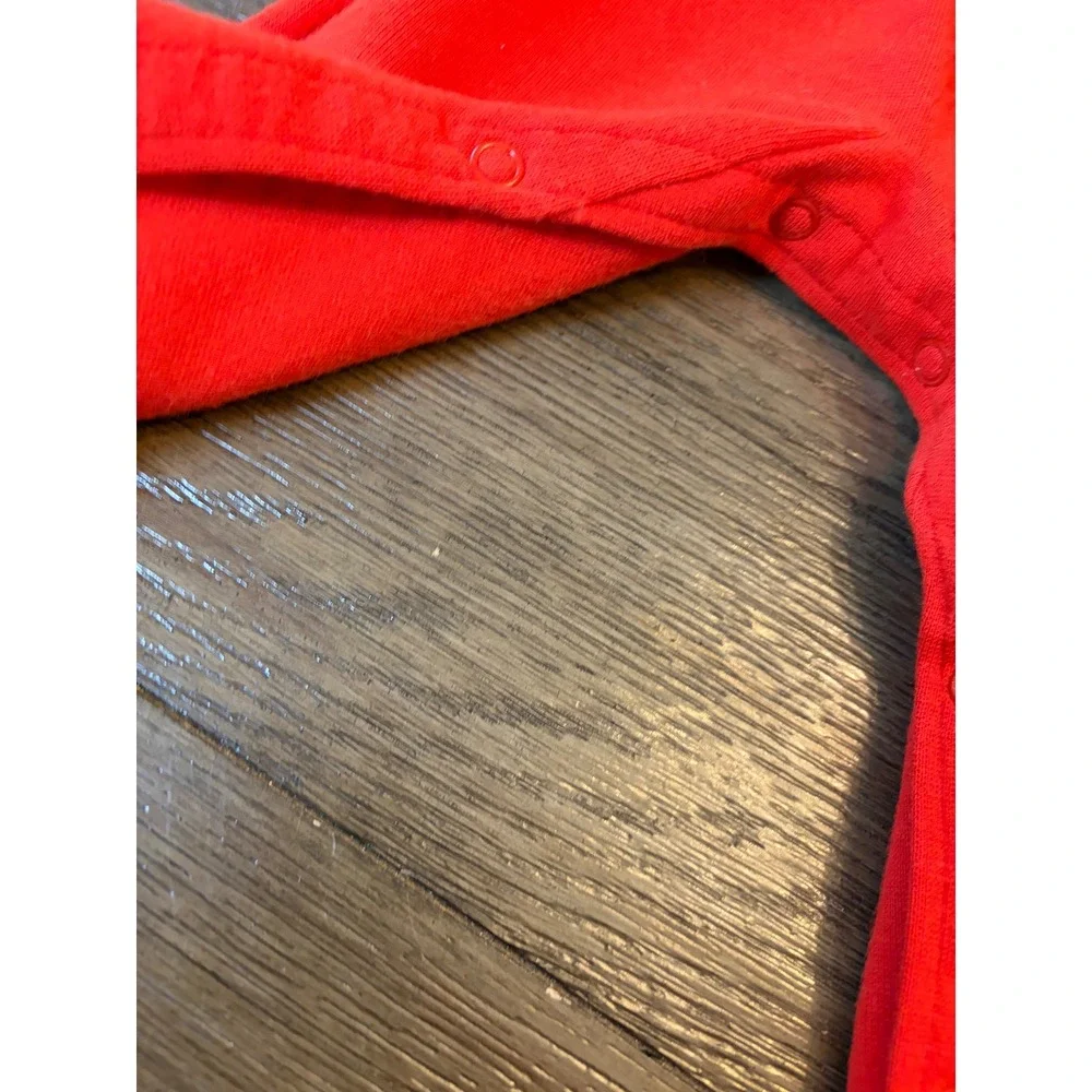 Carter's Knit Overalls Kids 12 Months Red Vintage Ruffle Snap Inseam USA Made
